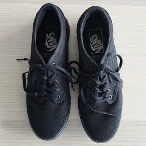 Vans Black Canvas Low Top Lace-up Sneakers